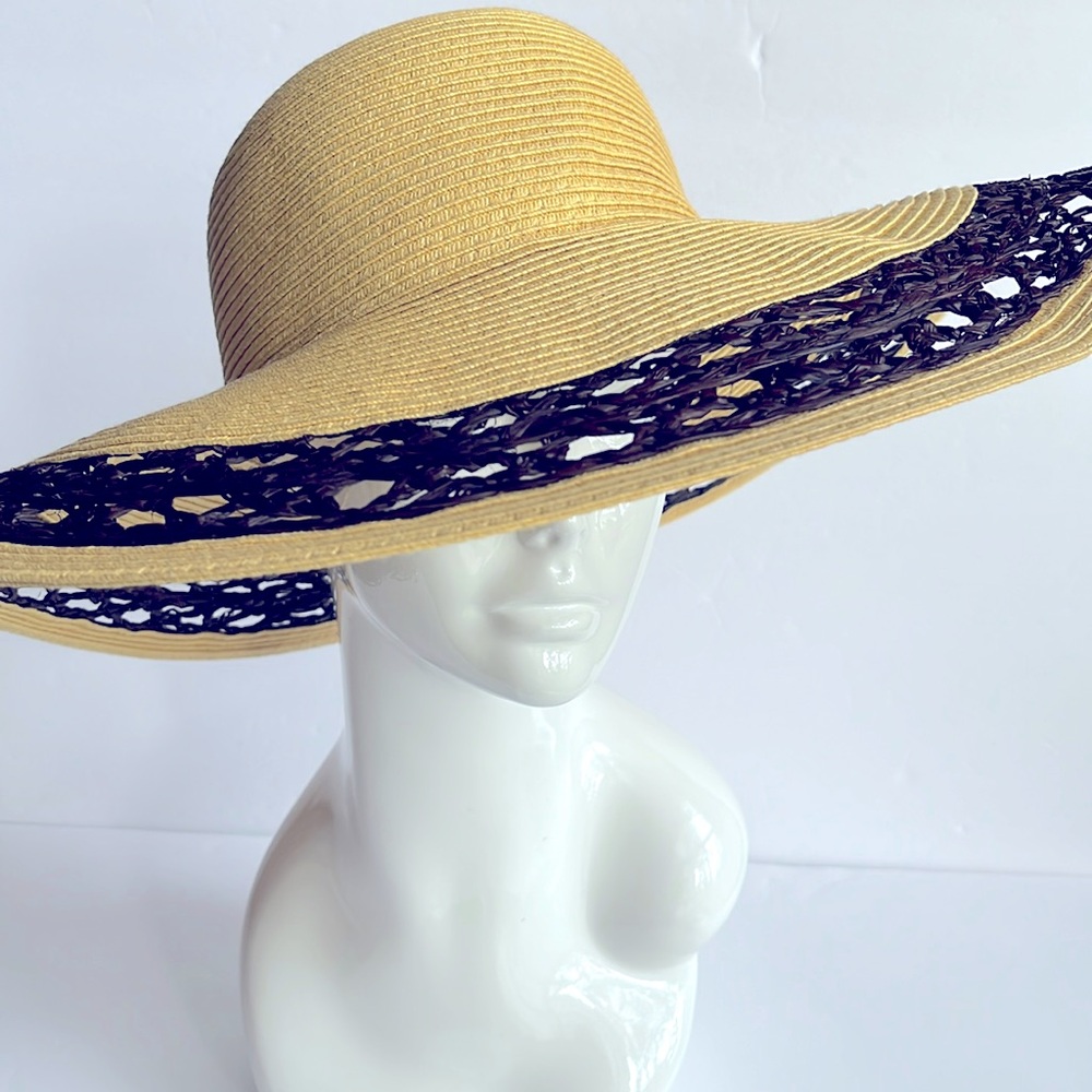 World Market Straw Hat Crochet Straw